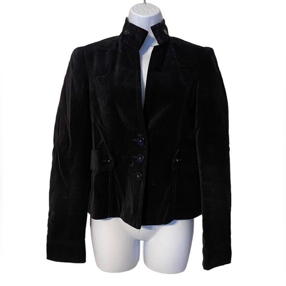 Calvin Klein Jean Black Velvet Short Jacket - Picture 1 of 7